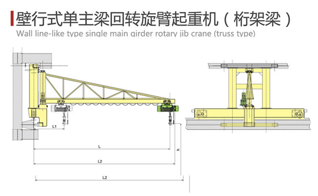 壁行式單主梁回轉(zhuǎn)旋臂起重機(jī)